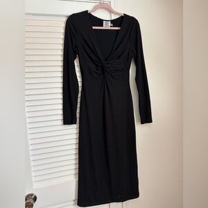 Princess Polly Elegant Black Long Sleeve Midi Dress